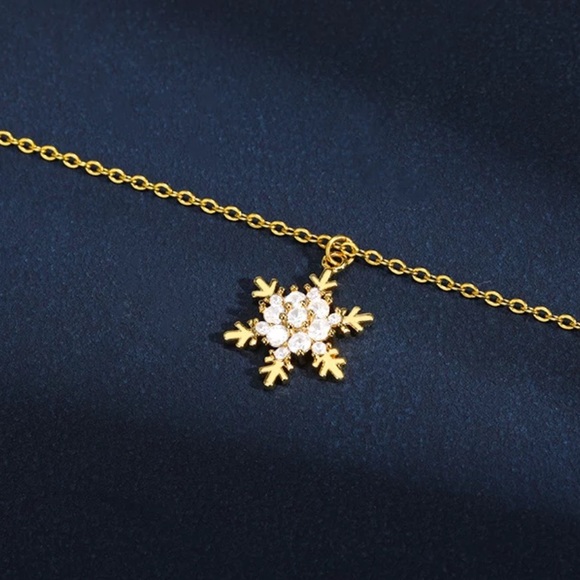 Crystal Zirconia Snowflake Necklace - Picture 2 of 5